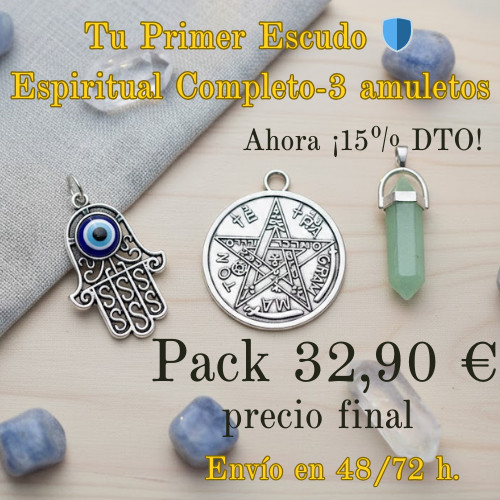 Pack Iniciación Esotérica Económico Tetragramatón + Mano de Fátima + Piedra punt