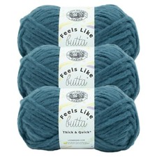  3 Pack Lion Brand Yarn 155-116F Feels Like Butta Thick  Quick, Orion Blue