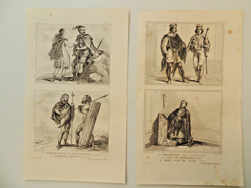 1860. Moyen-Age. Fort lot de gravures Clovis, Dagobert, Gaulois, Machines guerre - Bild 4 von 6