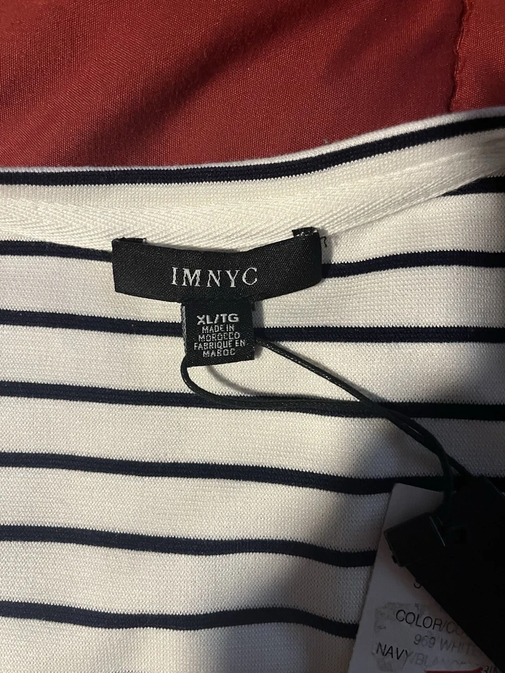 Vestido listrado feminino Isaac Mizrahi tamanho GG novo com etiquetas - Imagem 3 de 4