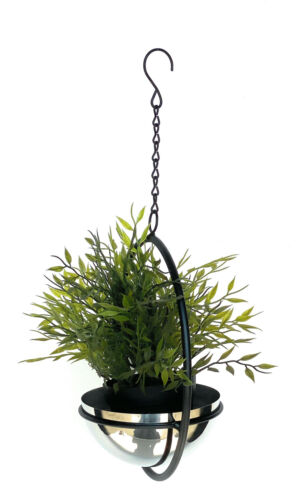 Blumenampel Innen Metall Wand Hängepflanzen 43 cm 96087 S mit Topf Silber Modern - Bild 4 von 7