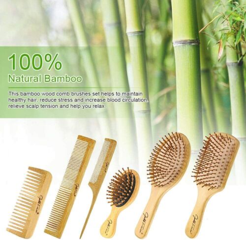 6 in 1 Bamboo Bristles Hair brush Set Brush Air Cushion Comb for Massaging Scalp | eBay 6 in 1 Bamboo Bristles Hair brush Set Brush Air Cushion Comb for Massaging Scalp | eBay