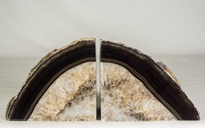 Agate-Bookends-Geode-Crystal-Polished-Quartz-Druzy-Brazil-Specimen