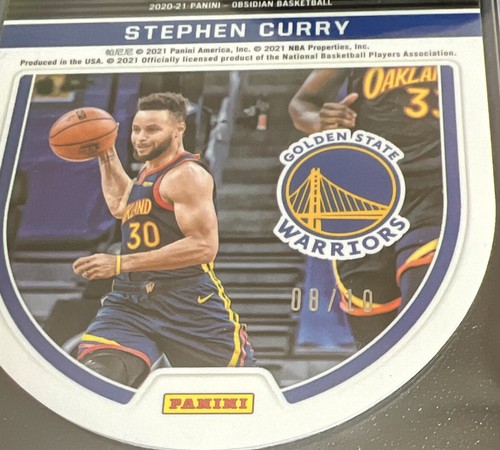 2020-21 Obsidian Stephen Curry Tunnel Vision Die Cut E/E Yellow SSP #d /10 PSA 9 - Picture 3 of 3