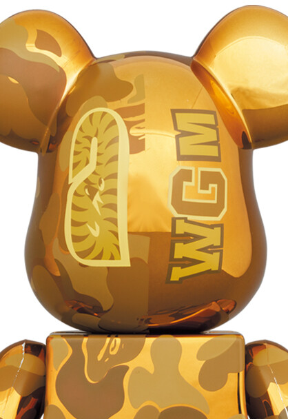 MEDICOM TOY BE@RBRICK BAPE CAMO SHARK GOLD SILVER 100% 400 MEDICOM TOY BE@RBRICK BAPE CAMO SHARK GOLD SILVER 100% 400