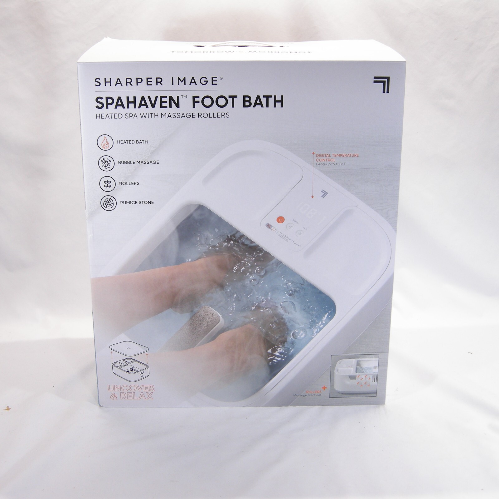 Sharper Image Spahaven Foot Bath Heated Spa with Digital Display Massage Rollers eBay