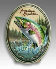 American Expedition Rainbow Trout Fish Metal Money Clip NIB Men's Father Gift
