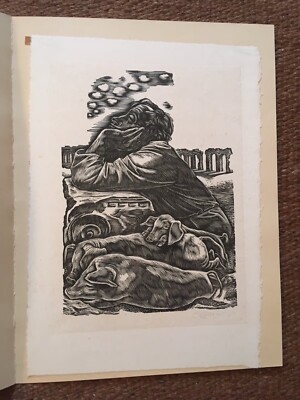 Original Holzschnitt  Schweinehirt  von Hans Orlowski, signiert