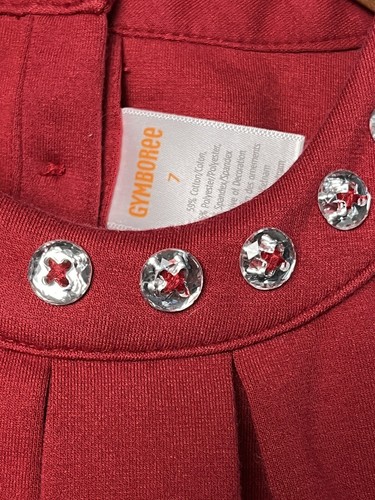 Gymboree Dress Short Sleeve Round Neck Button Accent Party Stretch Girls Size 7 - Picture 4 of 4