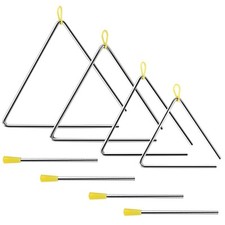EASTROCK Triangle Instrument 4 Packs 7 8 9 10 Inch Percussion Instrument Set ...