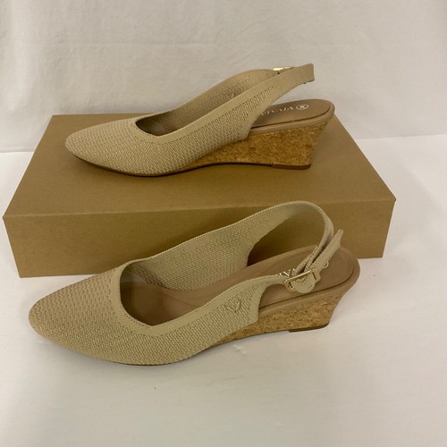 Sandali professionali Vivaia Tamia slingback zeppa donna 38 US 7,5-8 marrone mandorla punta tonda - Foto 3 di 8