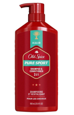 Old Spice Pure Sport 2-in-1 Shampoo + Conditioner, 21.9 fl oz Pump