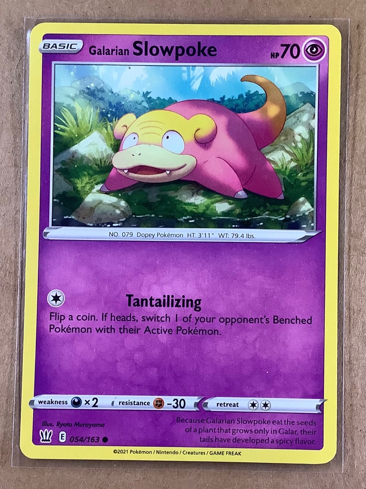 2021 Pokemon Battle Styles - 54/163 Galarian Slowpoke Regular - NM