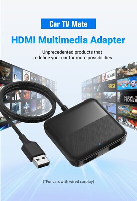Ottocast Car TV Mate Adapter HDMI TV Video Output Dongle Game for Wired CarPlay