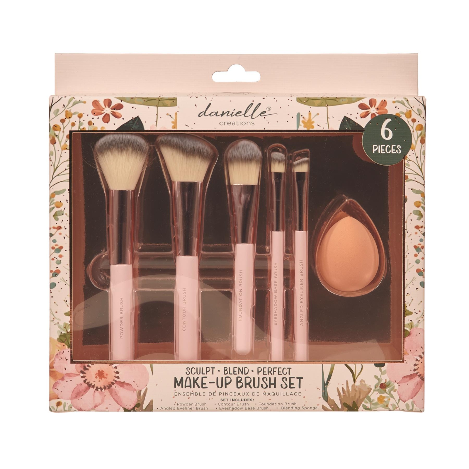 Makeup Brush Set Brushes Foundation Powder Blush Eyeshadow Sponge Blending 6 Pcs