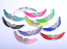 Charms Crystal Rhinestone Enamel Angel Curved Wing Connectors Findings 54MM
