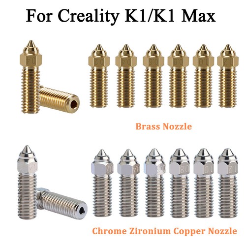 For Creality K1/K1 Max Nozzle Brass 3D Printer 0.2-1.2mm 1.75mm Filament lot - Picture 1 of 35