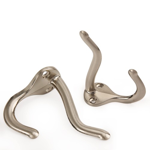6 PCS Double Prong Robe Hook Dual Coat Hooks Wall Mounted Hooks Robe Hooks Ha... - Picture 2 of 6