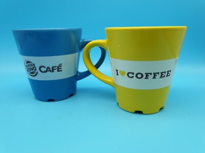 Burger King Sammeltasse 2 Stk. Gelb Blau 2012 Edition Sammler Tasse