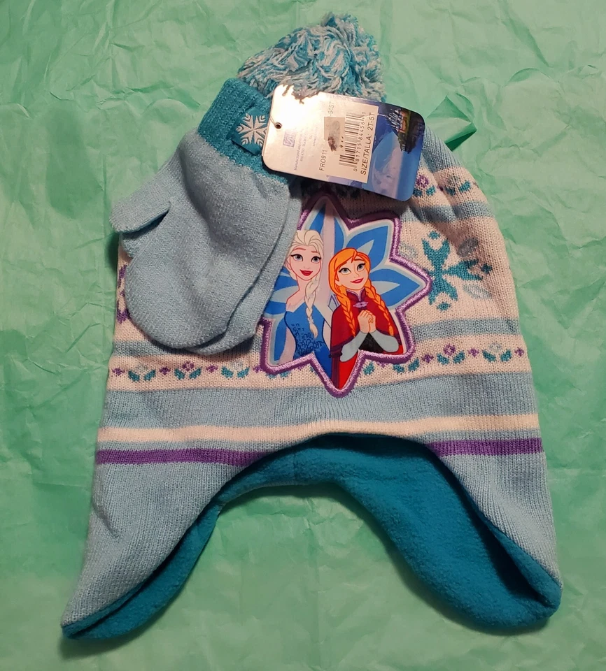 Blue Frozen Toddler One Size Set Hat With Gloves - Image 2 of 3