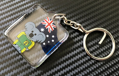 VINTAGE 1982 DOPPELSEITIGER AUSTRALIEN OLY FEDERATION SCHLÜSSELANHÄNGER SOUVENIR CHARM KOALA