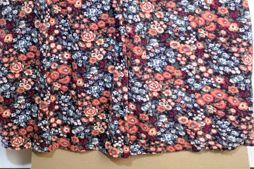 Vtg Pinwale Corduroy Dk Brown Floral Dress Shift Pinafore Jumper Approx S.2X - Picture 5 of 13