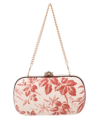 Gucci clutch Purse red and white Herbarium Floral