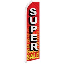"SUPER SALE" advertising super flag swooper banner business sign discount deal
