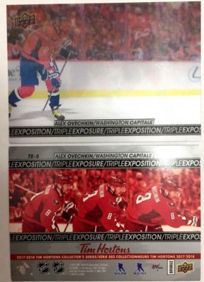 2017/18 Tim Hortons UD TRIPLE EXPOSURE ALEX OVECHKIN TE 8 Clear Cut *L@@K* MINT
