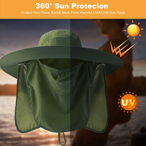 Sombrero de ala ancha para sol protección UV gorra de cubo para senderismo camping pesca safari hombres - Imagen 114 de 151