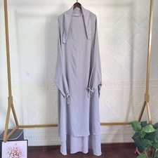Muslim Women Kaftan Khimar Prayer Dress Abaya Islamic Robe Overhead Arab Caftan