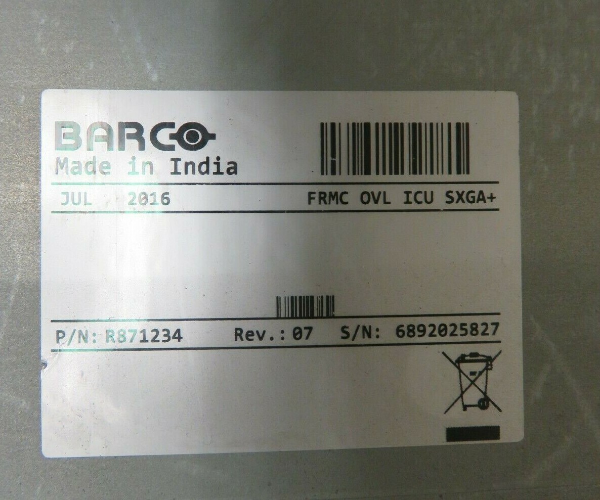 BARCO OVL FRONT END BOX SXGA+ R765970 FEB-DD-15 with R767400