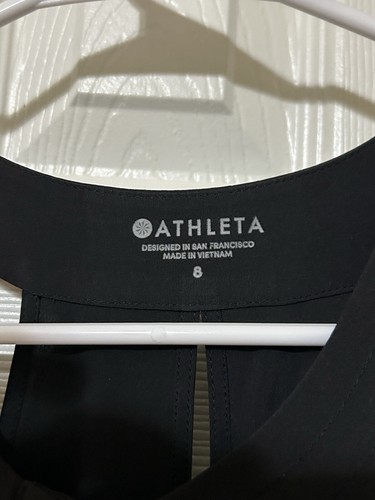 Athleta Mercer Black Romper Jumpsuit Wide Leg Quick Drying Pockets Size 8 - Picture 4 of 9