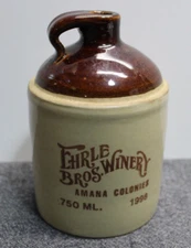 Vintage Ehrle Bros. Winery Amana Colonies 750 ML.  Stoneware Jug USA 1998