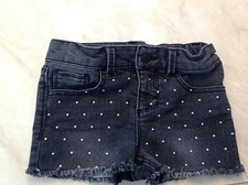 CHEROKEE GIRLS BLACK DENIM SHORTS ADJUSTABLE WAIST SIZE SMALL