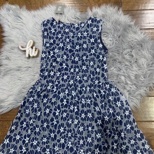 Poppy Lux Womens Dress Size 8 Blue White Floral Sleeveless Skater New - Picture 4 of 5