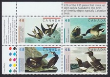 AUDUBON'S WATERFOWL BIRDS = Canada 2003 #1982a MNH UL Block of 4