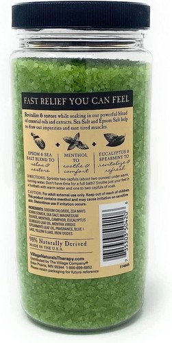 Village Naturals Therapy Mineral Bath Soak Salts variety 20 Oz jars - Picture 5 of 17