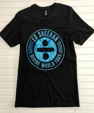 Ed Sheeran Black Concert T Shirt Sz M 2-Sided Divide World Tour Short Slv