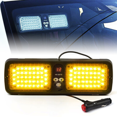 Xprite Amber 86 LED Emergency Warning Visor 12 Flashing Pattern Strobe Light