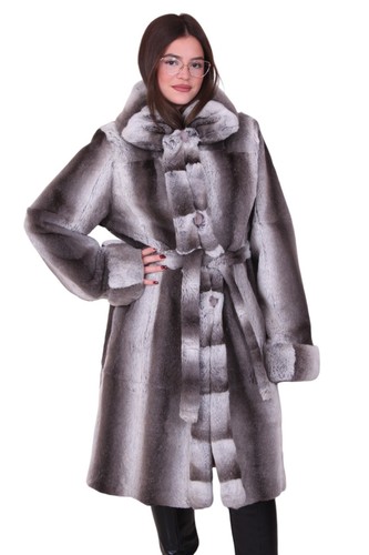coat rabbit fur jacket giacca pelliccia Jacke Kaninchenfell fourrure manteau - Picture 4 of 13