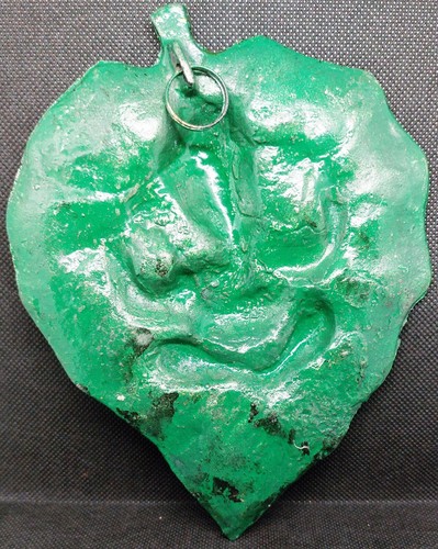 Ganesh Wandbehang Ganpati Blatt Aluminium Metall mehrfarbig 18 cm Länge Größe - Bild 2 von 2