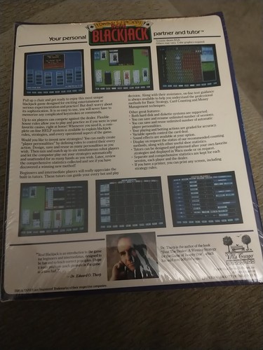 Edward O. Thorp's Real Blackjack Vintage 1990 DOS PC Game, 3 1/2 Inch Disk - Picture 3 of 4