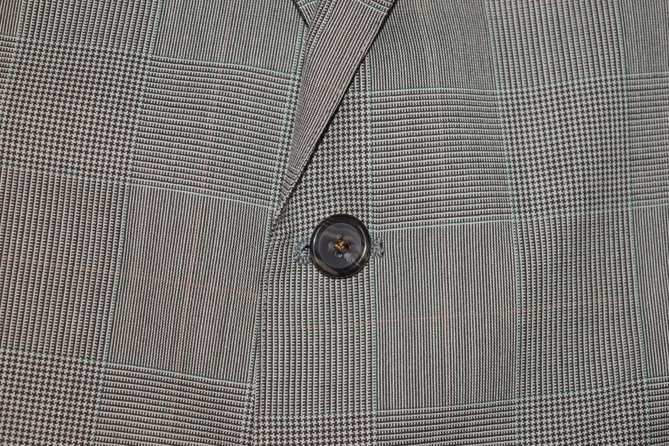Vintage Brooks Brothers Suit Mens 44L Grey Glen Check Wool Blazer & Pants 38x30 - Image 4 of 4