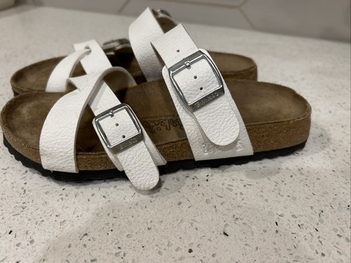 Birkenstock Birkis Calais Criss Cross White Sandals Women's 230 Sz 36 US 5 - Picture 5 of 12