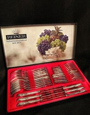 Exklusiv Gebrüder Reiner Dresdner Barock Garnitur Besteck versilbert 30-tlg OVP