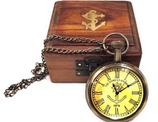 Pocket watch Victoria London brass pocket watch with wooden box gift item