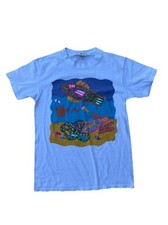 Ken Done Art to Wear Colorful Fish ST Cut Small Shirt Made In USA White