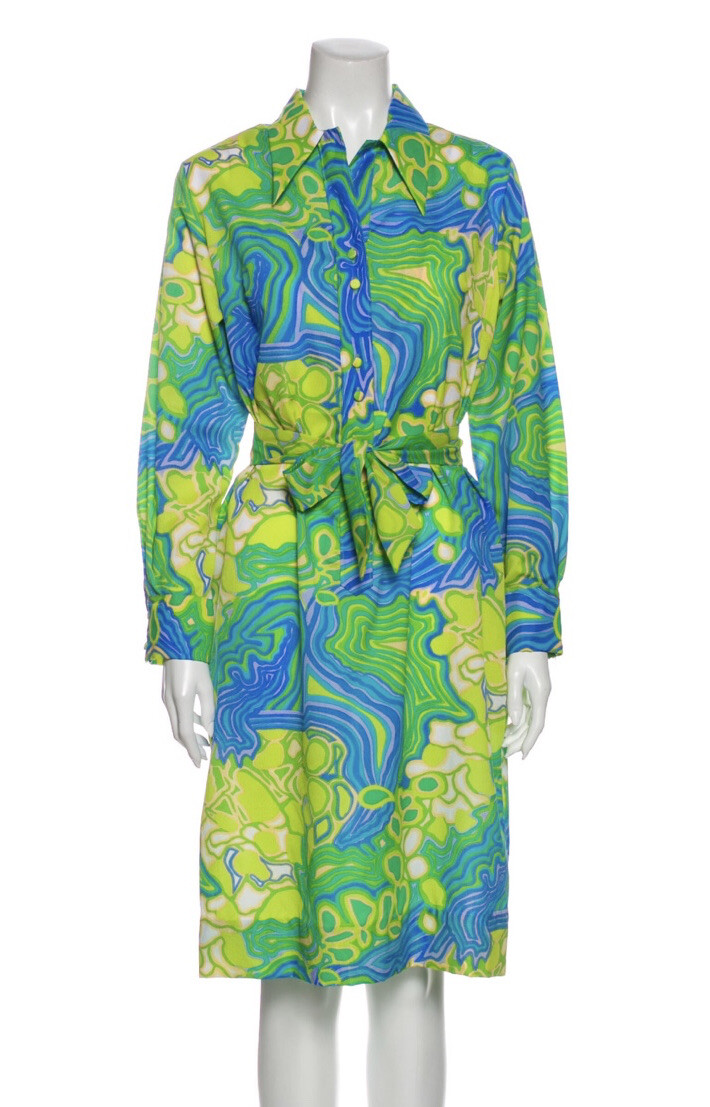 DEADSTOCK VINTAGE LANVIN 1960's 60s 1970s 70's Green Couture DEADSTOCK VINTAGE LANVIN 1960's 60s 1970s 70's Green Couture