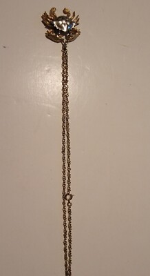 Vintage Pierre Lang Crab Cancer Necklace Pendant Gold & Silver Tone